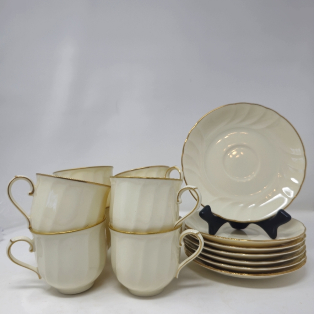 Mikasa Spun Silk Cups & Saucers (set 7)